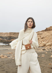 Portefeuille Numéro Sept Bandoulière - Camel Grainé