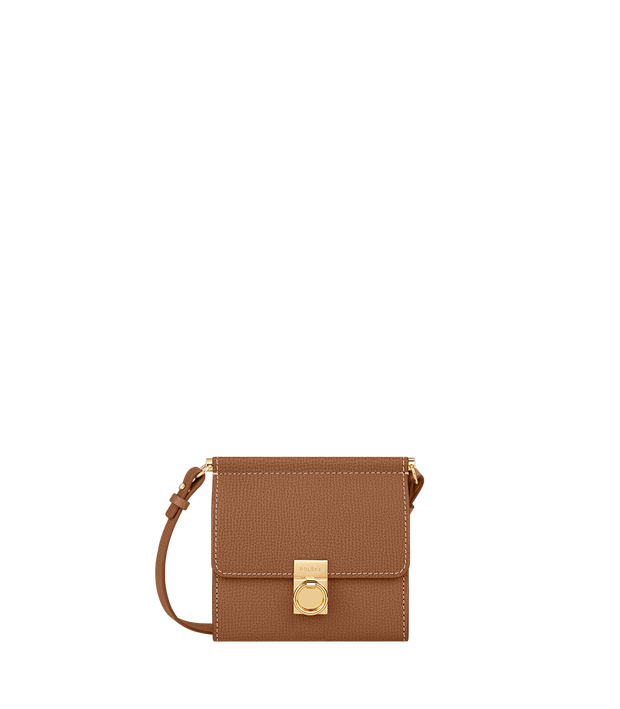 Portefeuille Numéro Sept Bandoulière - Camel Grainé