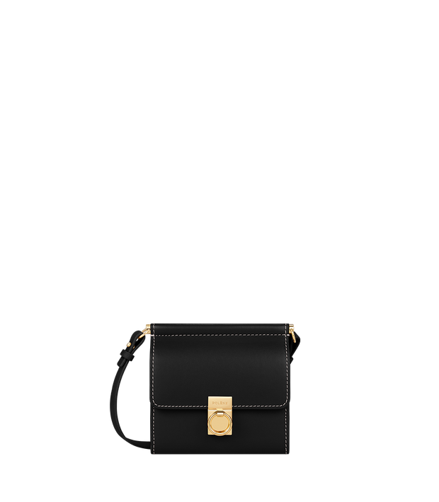 Portefeuille Numéro Sept Bandoulière - Noir Lisse