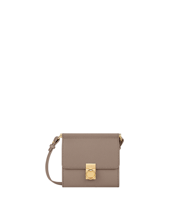 Portefeuille Numéro Sept Bandoulière - Taupe Grainé